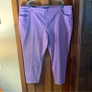 Chaps Ankle Length Super Stretch Lilac Jeans- Size 24 NWT